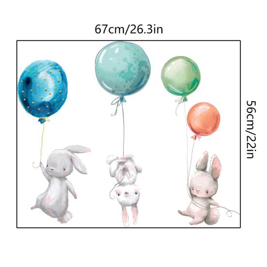 Wall Stickers Bunny Removable Damage Free Multi-color Cartoon Decals with Rabbit Wall Stickers