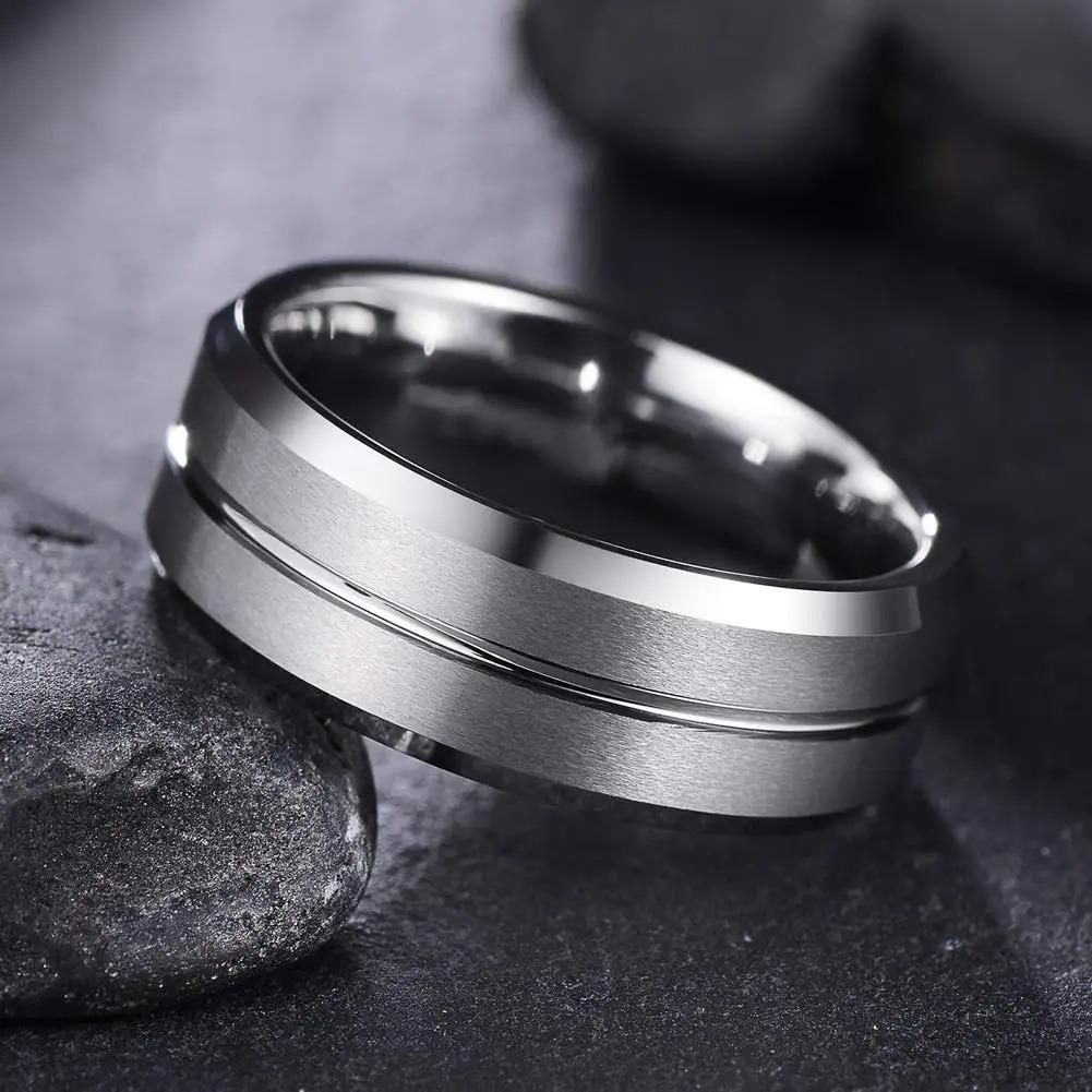 Fashion 8mm copper Color Stainless Steel Rings For Men Women Never Fade Wedding Engagement Men Rings Party Jewelry Accessories