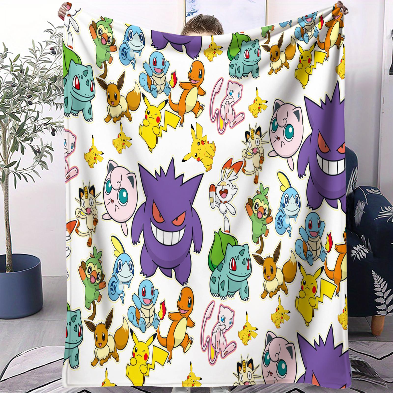 Pocket Monsters Pikachu Soft Throw Blankets For Office Travel Comfort Leisure Camp Multifunctional Universal Blanket Fan Gift 70x100cm