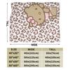 Leopard Hello Kitty Cartoon Blankets Coral Fleece Plush  Winter  Portable Lightweight Throw Blankets for Bed Outdoor Quilt