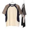 2026 Summer Heavyweight 260G Raglan Colorblock Short Sleeve T-shirt - Trendy Hong Kong Style for Men and Women, Casual Versatile Half Sleeve