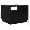 Coffee Table with LED Lights Black Oak Effect 50 x 49 x 40 cm