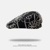 Embroidery Flower Beret Hats Spring Autumn Female Trendy Camellia Painter Caps Woman Vintage Beret Sun Hat Flat Cap Y2k 2024