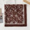 Pastoral Style Printed Silk Scarf Square Floral Kerchief Headband Cotton Linen Square Scarf  Women