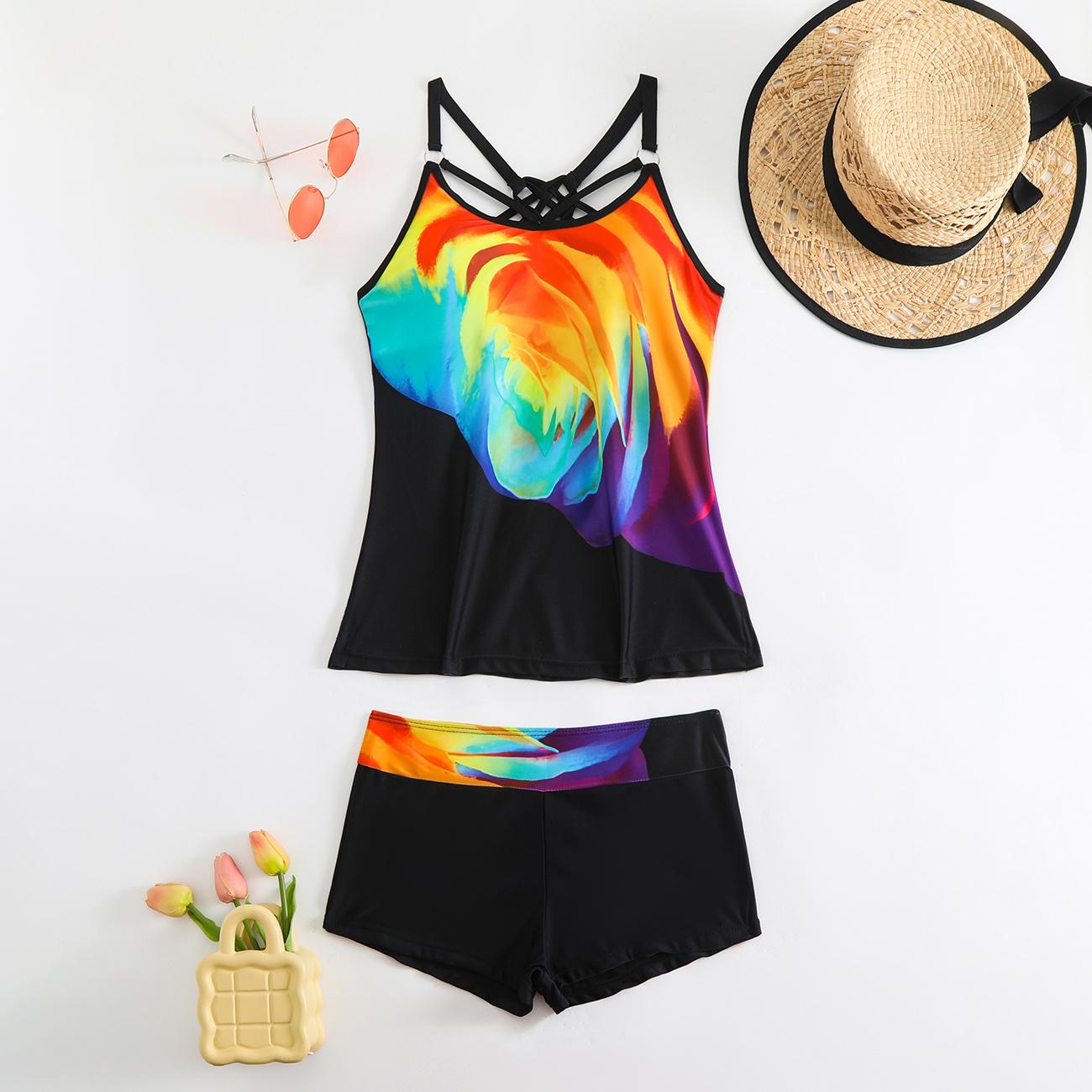 

Купальник из двух частей, купальники для женщин, пляжная одежда, купальный костюм, пуш-ап, бикини, бандо, женский купальник, женские купальники M разноцветный