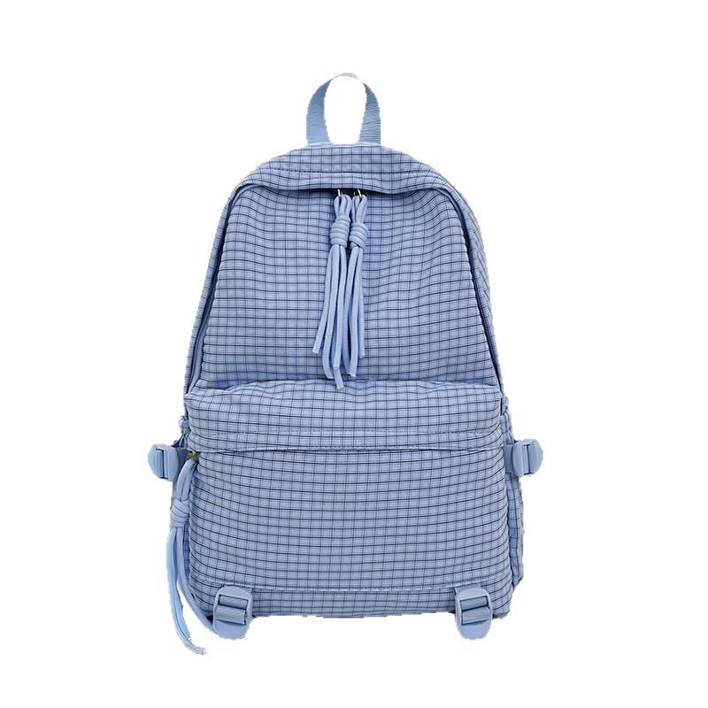 Schoolbag New Japanese Plaid Junior High School Schoolbag for Women Ins Casual Versatile Large-capacity Backpack Lightweight Student Backpack