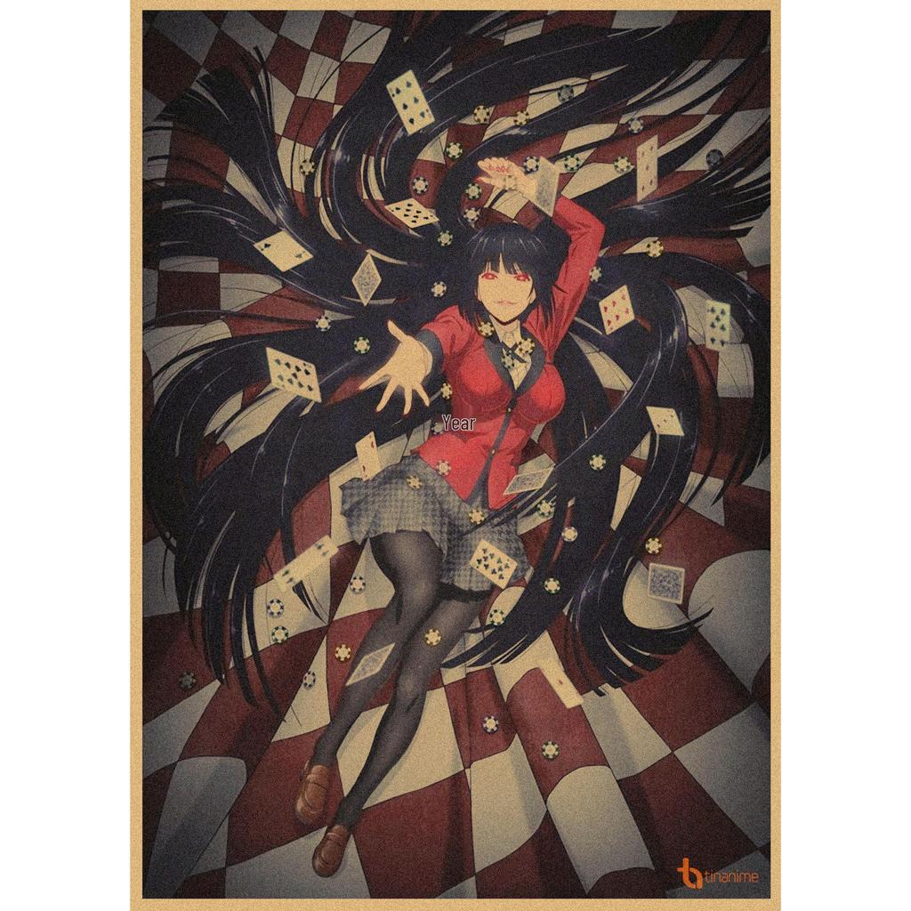 Kakegurui Anime Retro Kraft Paper Poster Wall Art 326