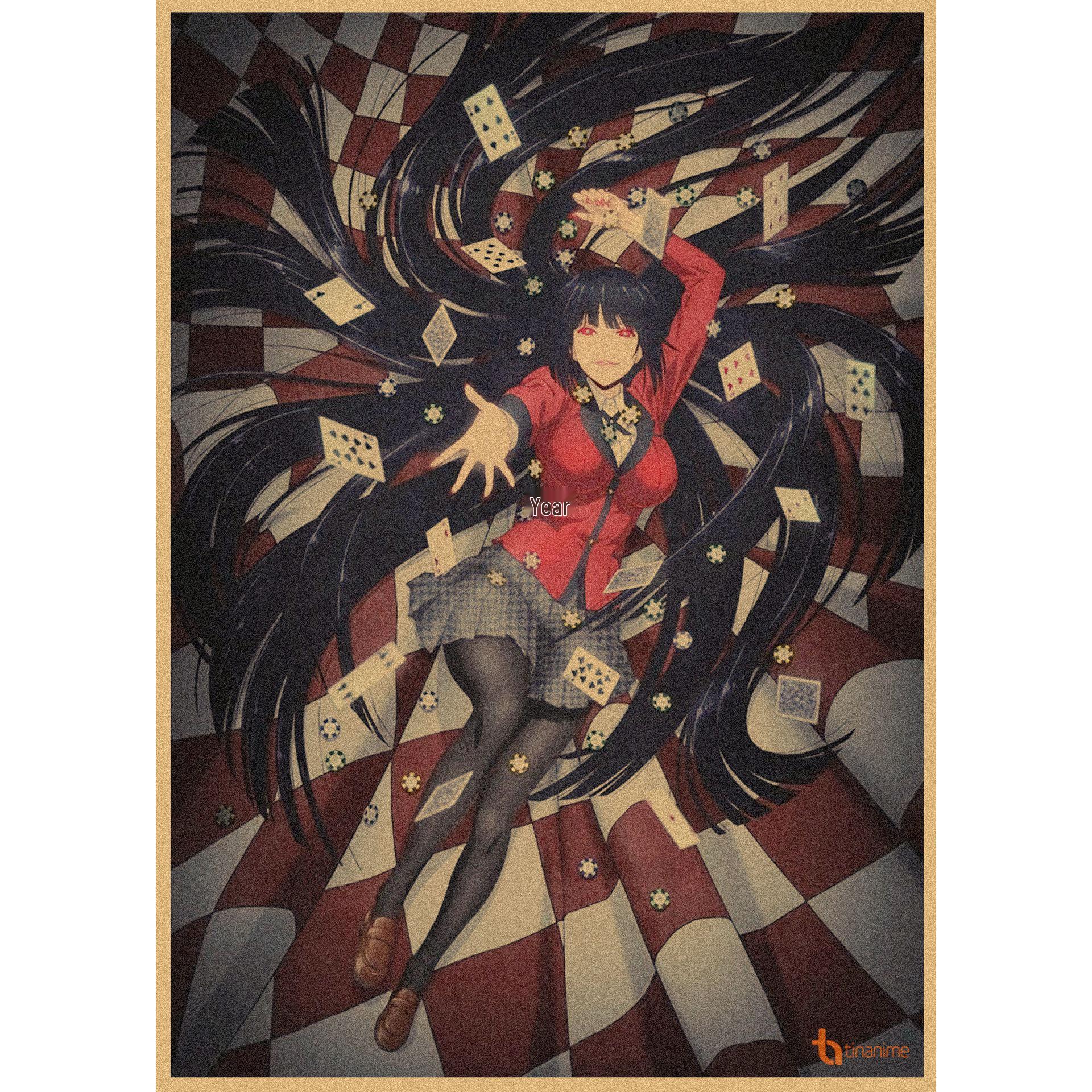 

Kakegurui Anime Retro Kraft Paper Wall Poster Mural 326 29.7X42cm