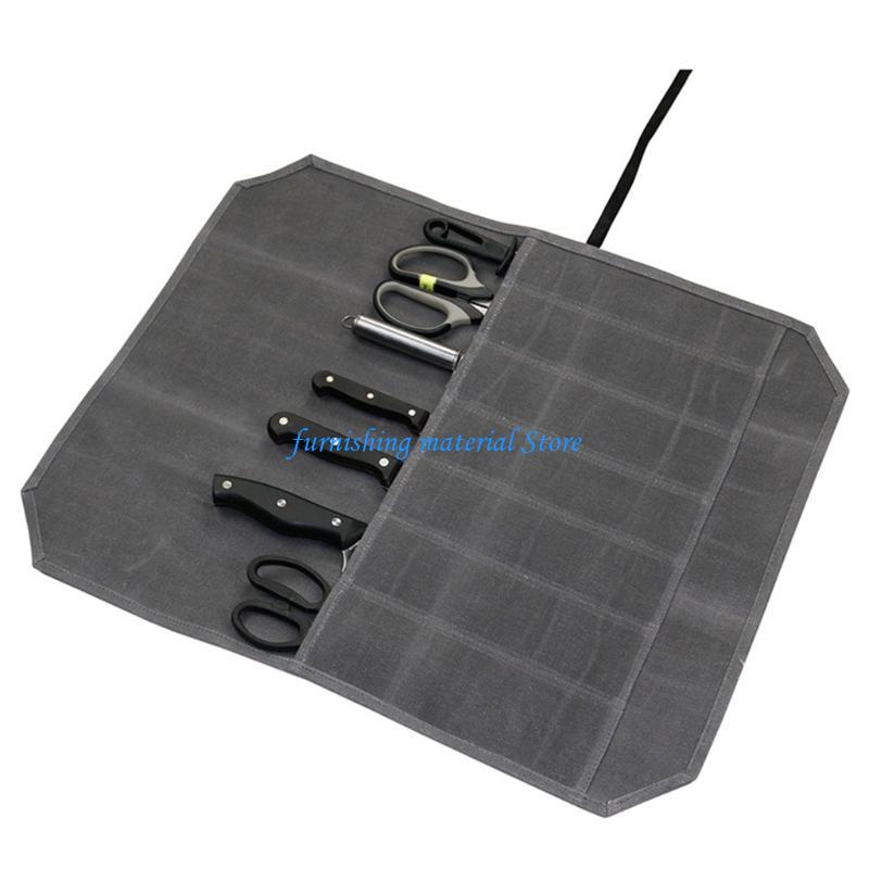 Y5GD Strong Durable Waterproof Knife Storage Bag Precise Fine Thread 7 Knife Slots