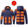Men's Multi-Zone Hooded Electric Heated Cotton Coat with Long Sleeves
