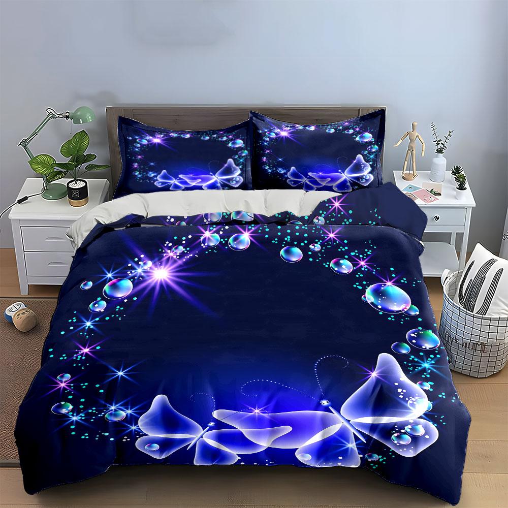 Elegant Butterfly Themed Decorative Set Exquisite Three-Piece Bedding Set Gift For Kids And Adults