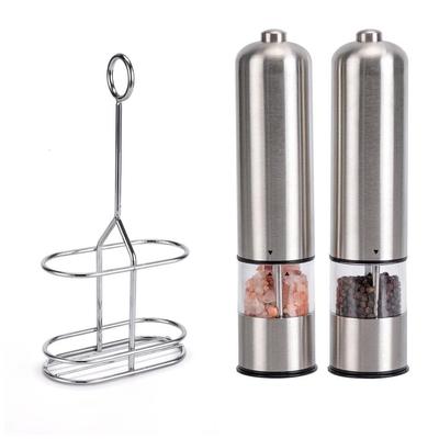 LED Color Box Set: Stainless Steel Electric Pepper & Salt Grinder Mill