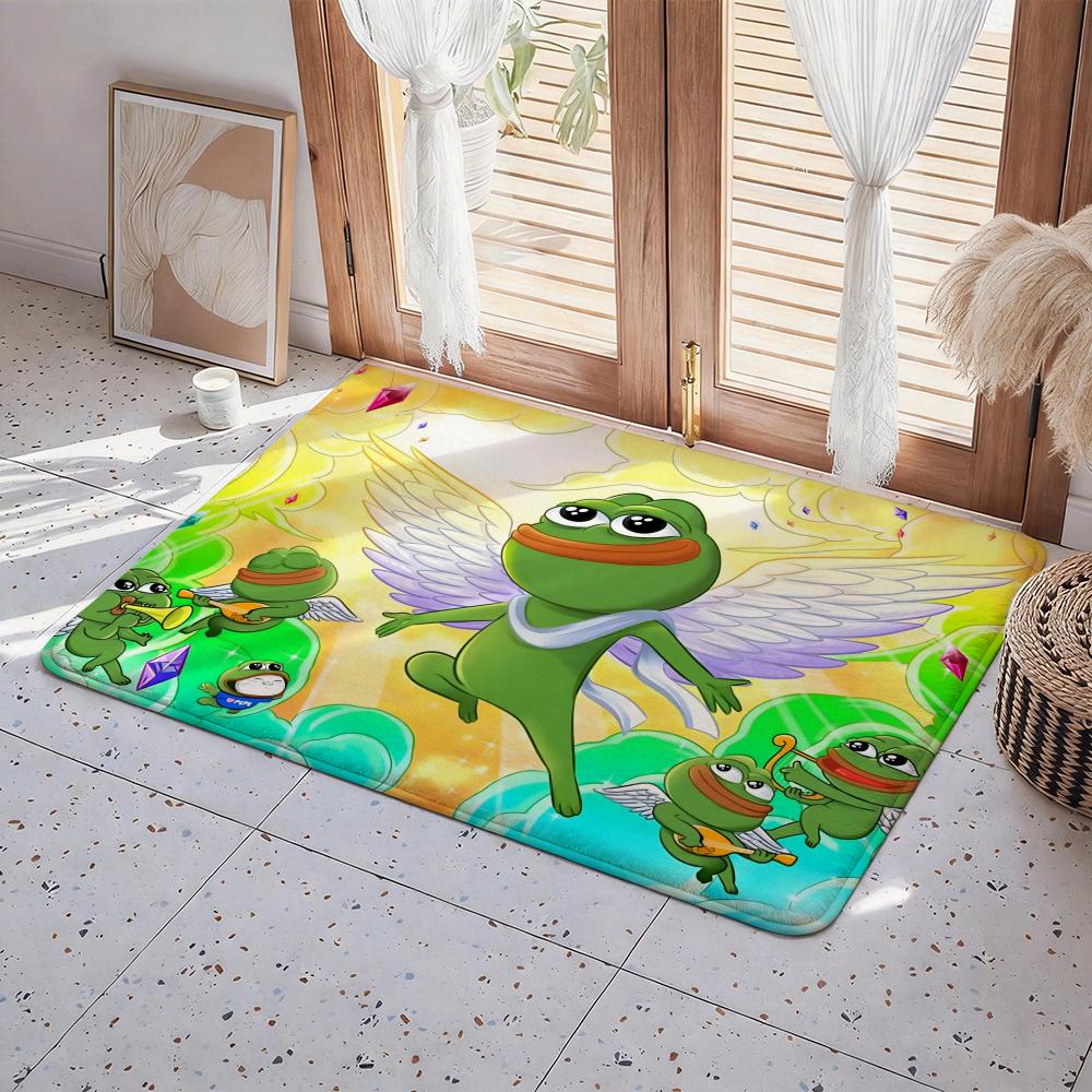 P Pepe The Frog Floor Mat Eco Flannel Doormat Non Slip Odorless Indoor Floor Rug Soft Short Plush Home Mat