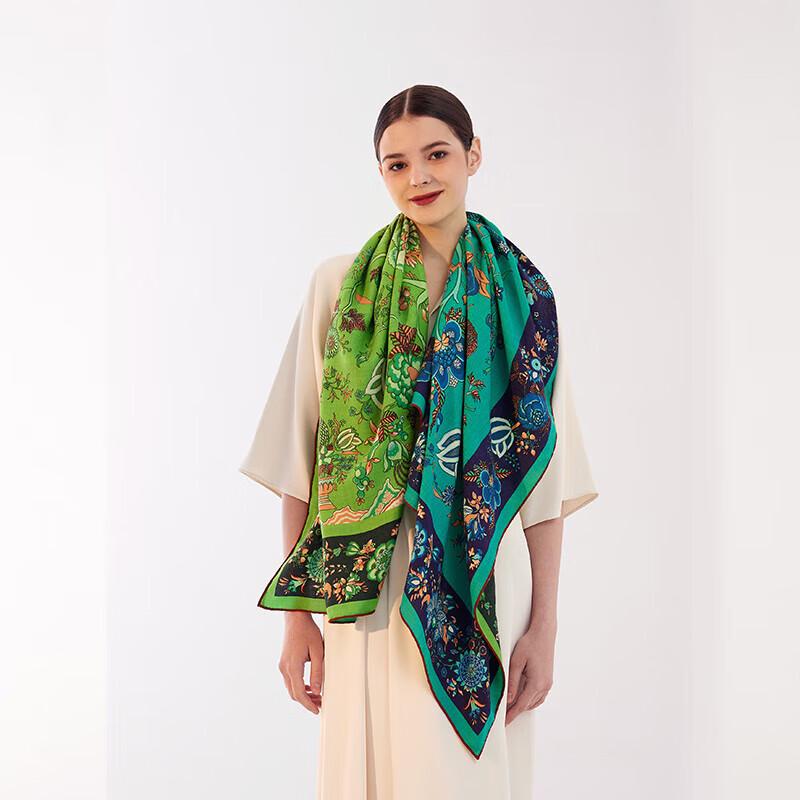 Aurora Tree of Life Mulberry Silk Wool Scarf