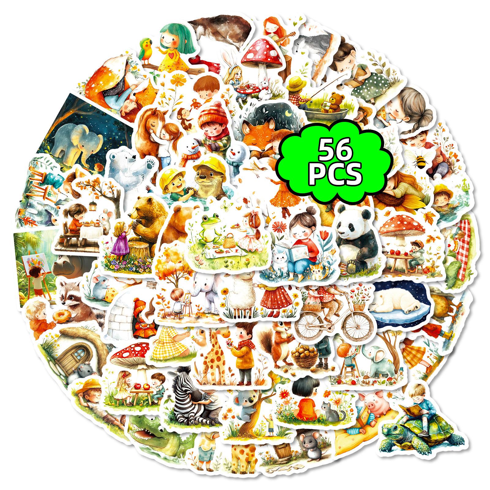 

56 Cute Fairy Tale Forest Animals Graffiti Stickers Children S Cartoon Hand Account Stationery Decorative Stickers