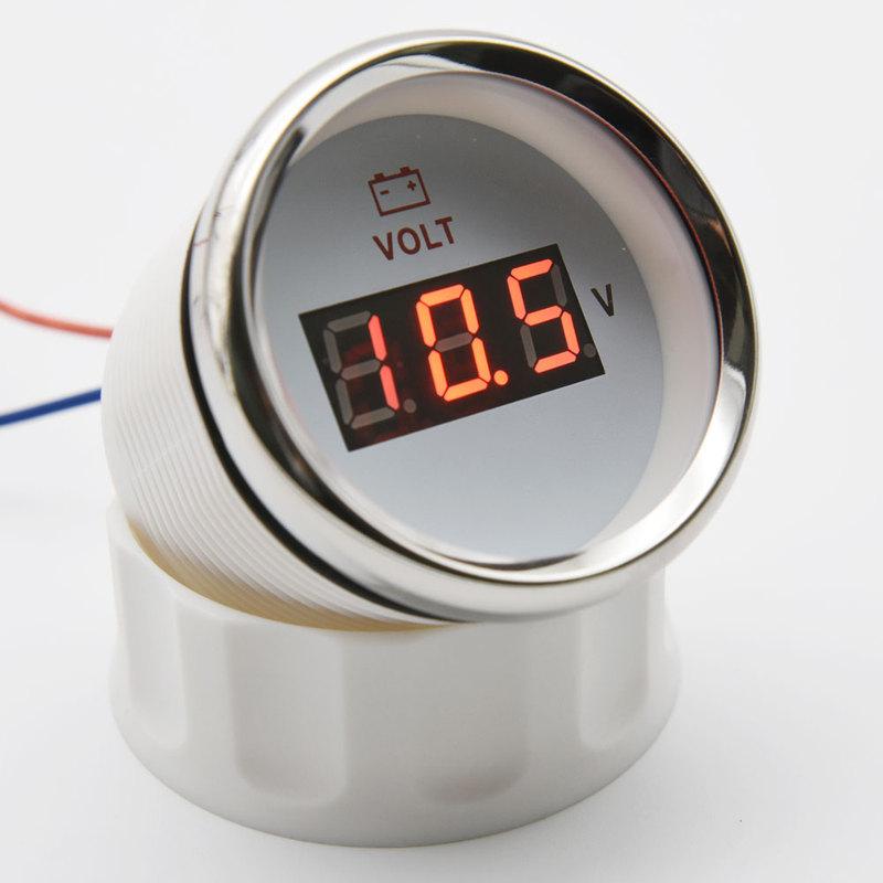 Custom 52MM Gauge Voltmeter 8-32V Marine Volt Meter Auto Voltmeter Universal Voltage Boat Automobile With Red Backlight 12V 24V