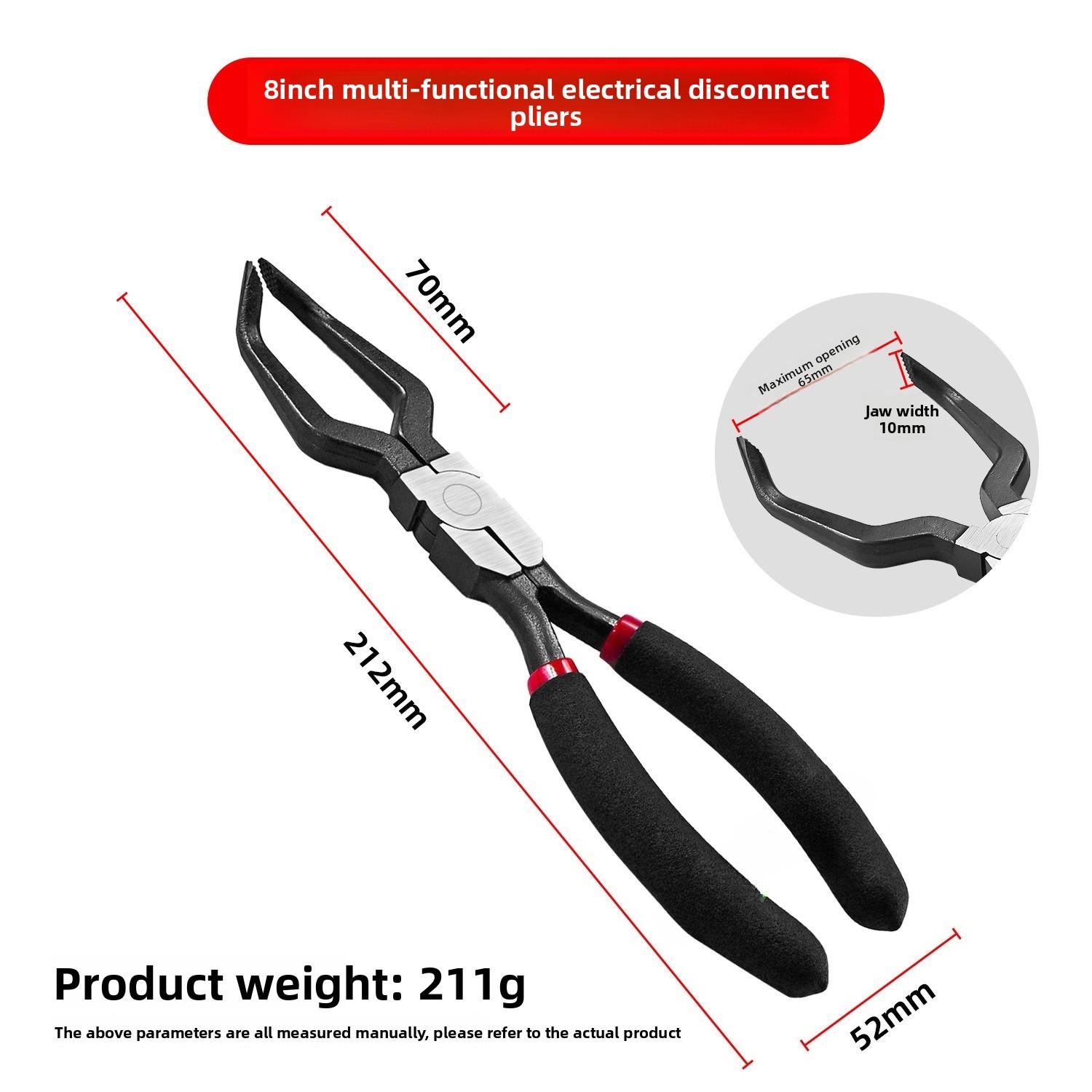 Multi-Purpose Bolt Cutter Pliers, Automotive Wire Cutting & Fuel Line Disconnect Pliers, Curved Jaw Breaking Pliers