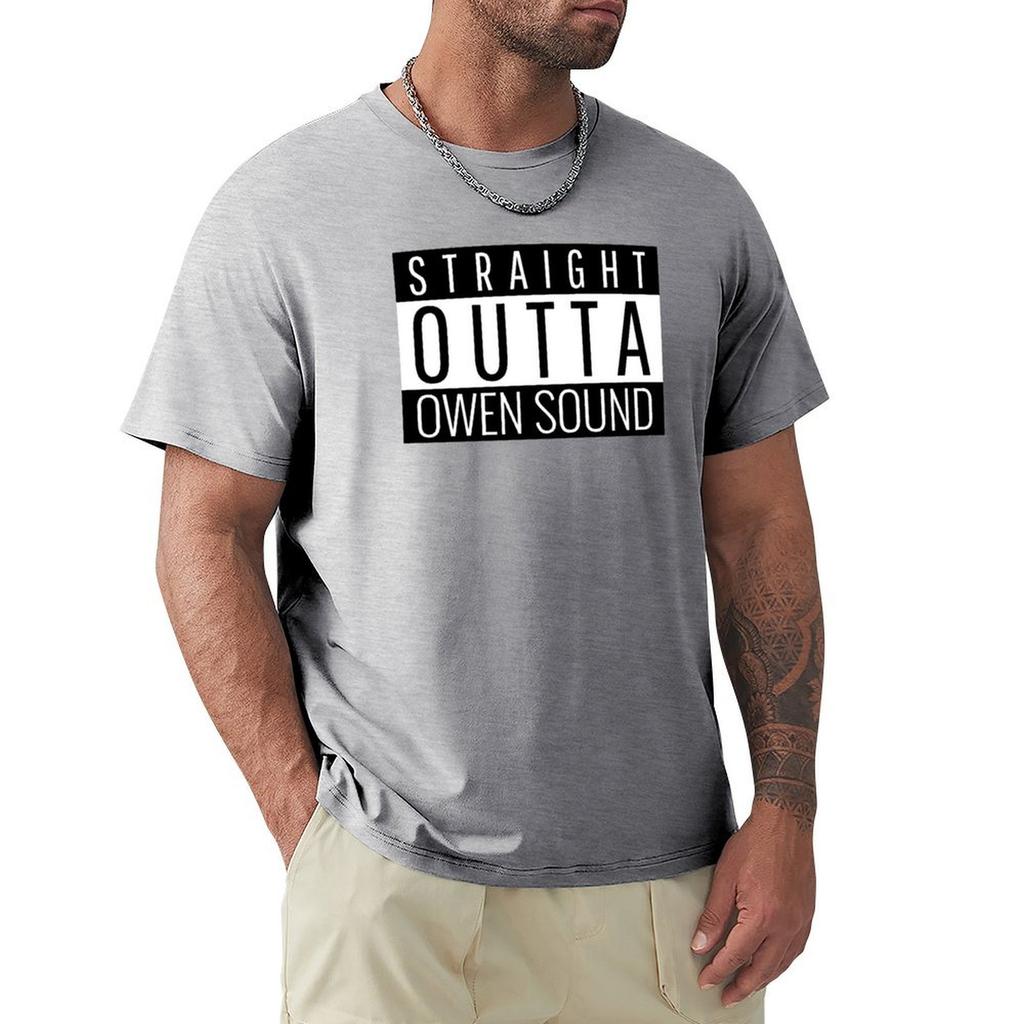 Straight Outta Owen Sound T-Shirt Plus Sizes Oversized T Shirt Kawaii Clothes Mens Graphic T-Shirts Pack