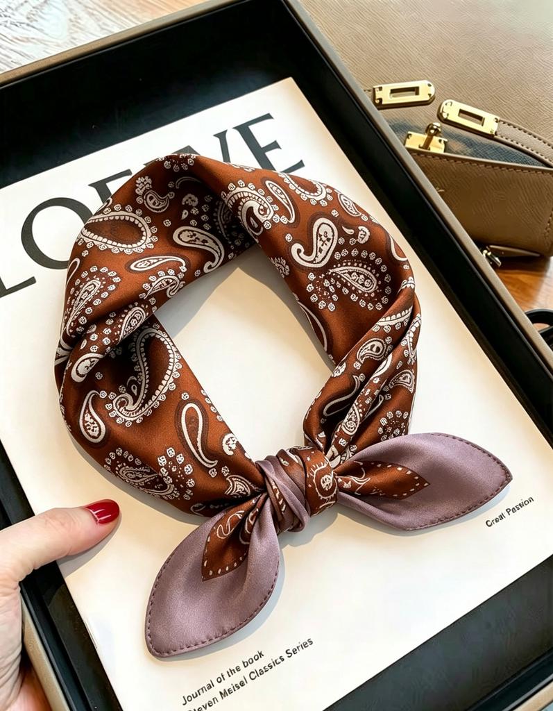 [111 mulberry silk] Bonas women's silk small square scarf silk scarf 11 new autumn and winter gift mother small scarf