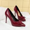 Sharp Pointed Thin Heel Bow Women's Single Shoes, Waterproof Platform, Super High Heels, Sexy Single Shoes
