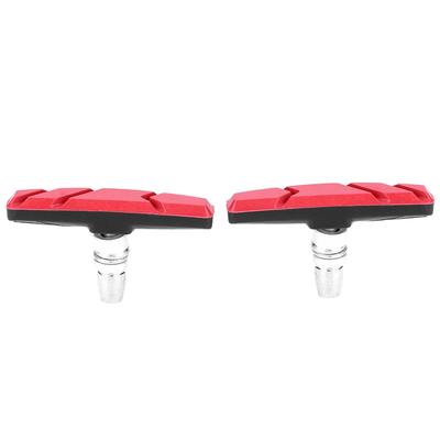 1 Pair Bicycle Cycling Mountain Bike Brake Holder Pads Shoes Rubber Blocks Red