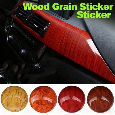 Car Interior Film  Bird Eye Shiny Peach Wood Grain Sticker Home Center Console Gear Modification Sandalwood Color Changing Film