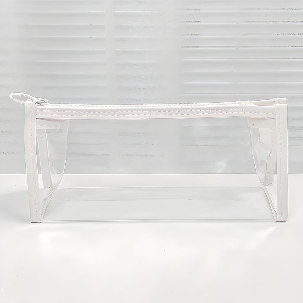 Clear Pencil Pounch Pen Case,Waterproof  Toiletry Cosmetic Makeup Bag, Multifonction Stationery Organizer for Students Adults Te