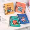 2Pcs Mini Cute Spiral Notebook Cartoon A7 Side-Turning Coil Notebook Smooth Writing Pocket Notepad 80 Pages for Study Office Journaling