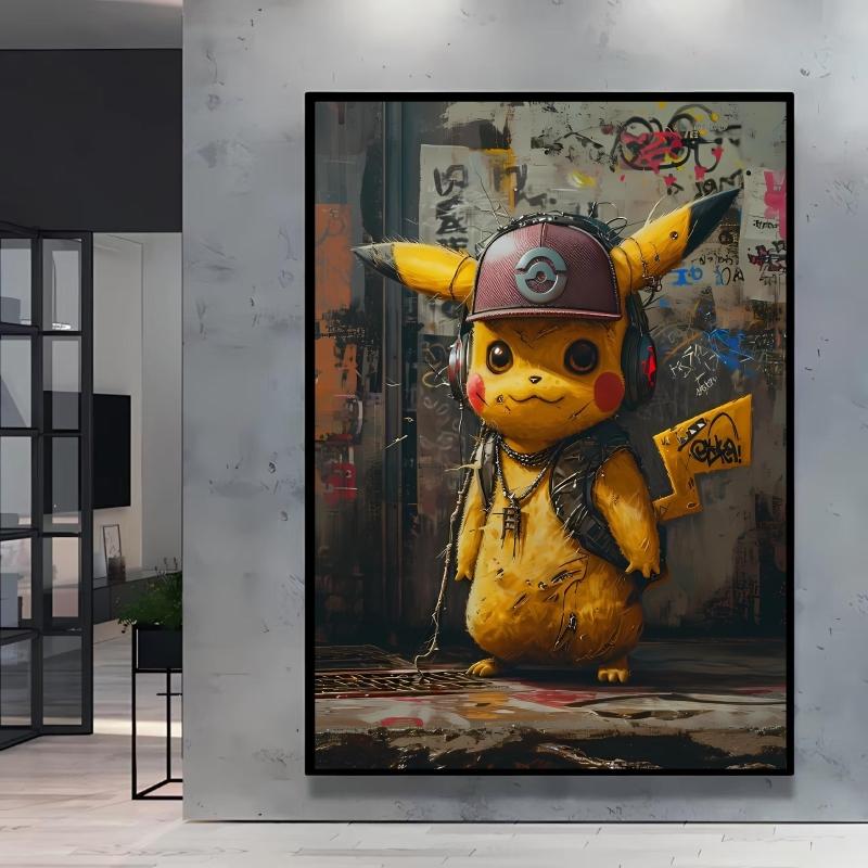 Classic Anime Canvas Paintings Pokemon Posters Living Room Kid Action Figures Children's Bedroom Decor Picture Prints and Prints