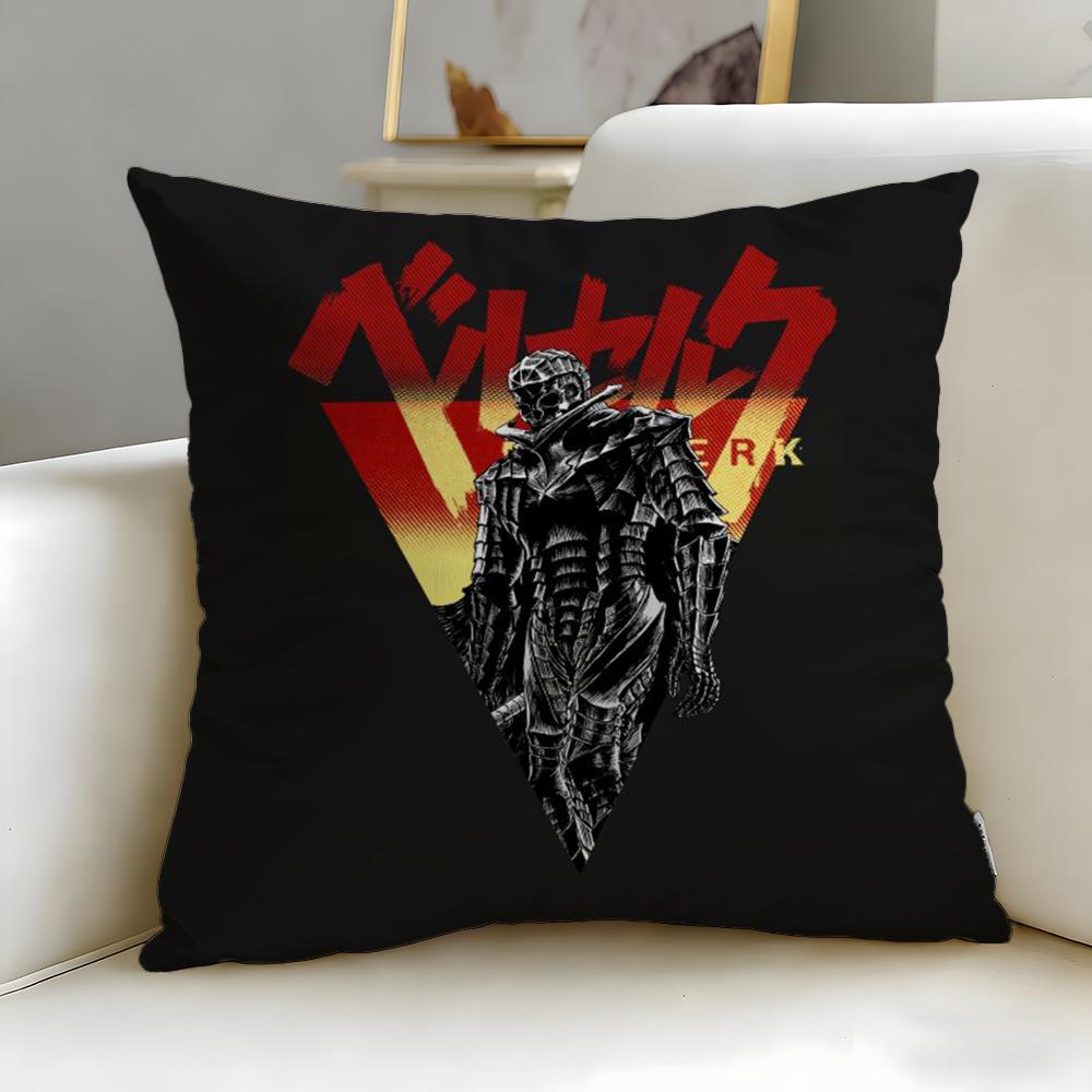 classic anime Berserk Cushion Cover Soft  EasyWash Pillow Case  Versatile for Couch Bed Travel and Office