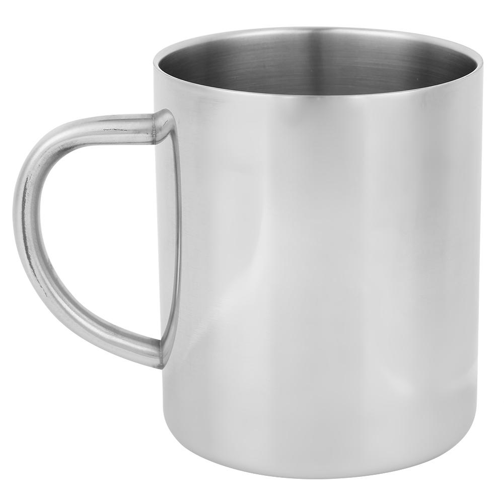 Portable DoubleLayer Stainless Steel Heat Insulation Coffee Mug Milk Cup with Handle 400ml
