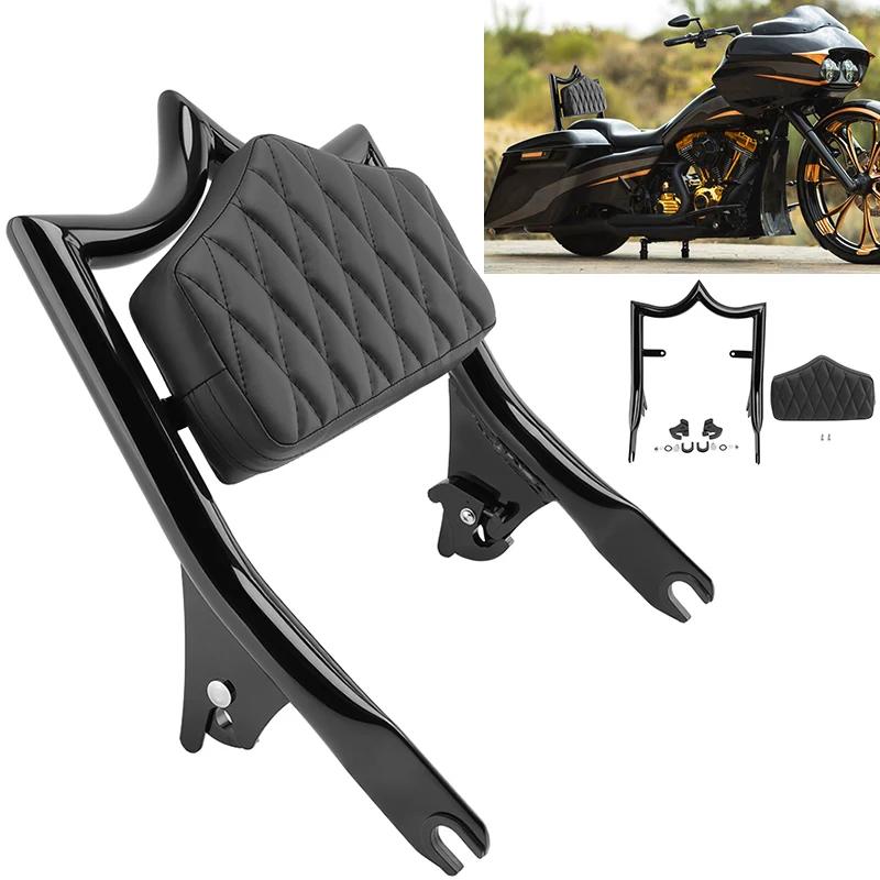 

Съемная спинка пассажира мотоцикла Sissy Bar с подушкой для Harley Touring Street Glide Road Glide Road King 2009-позже чёрный