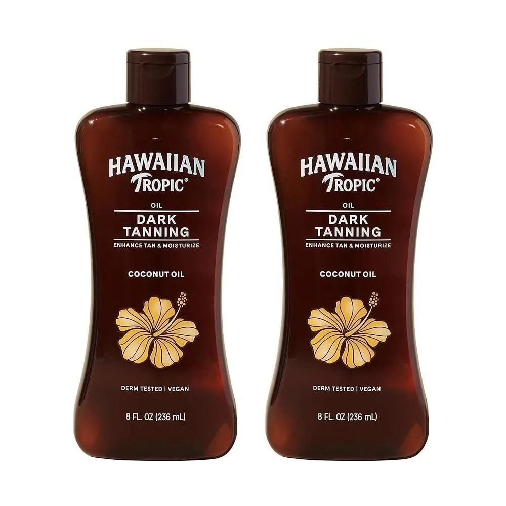 Hawaiian Tropic Темное Загорание Солнцезащитное Увлажняющее Масло 236.6мл 8унц Двойная Упаковка