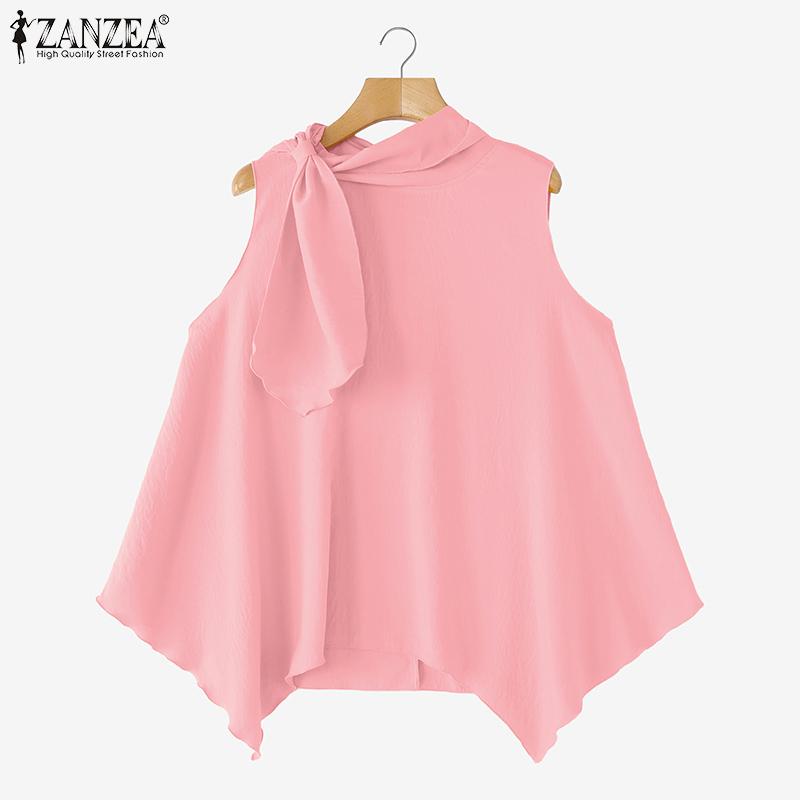ZANZEA Womens Summer Casual Round Neck Loose Sleeveless Tank Tops
