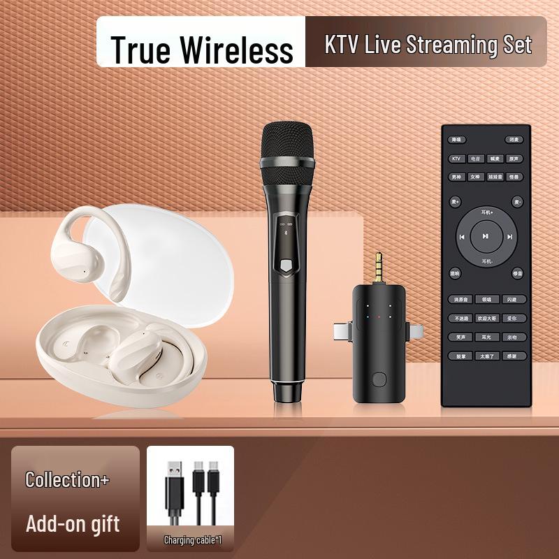 2026 Wireless Ear-hook Microphone & Sound Card Set for Live Streaming & Singing