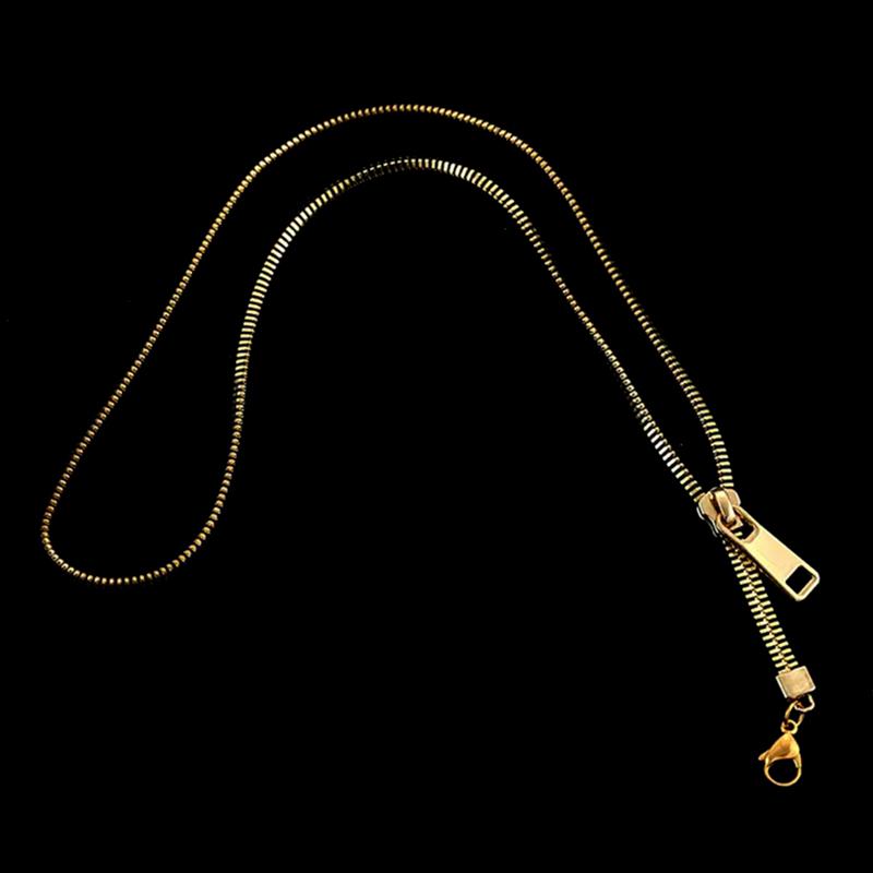 

Creative Choker Zipper Necklace Hip-Hop Pull-Able Zipper Sweater Chain Trendy Punk Clavicle Necklace Unisex A1
