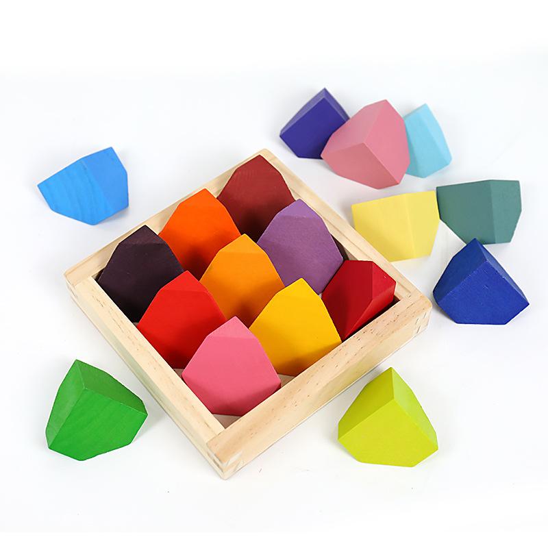 Beech corner stone puzzle solid wood children's puzzle corner stone puzzle toy birthday gift