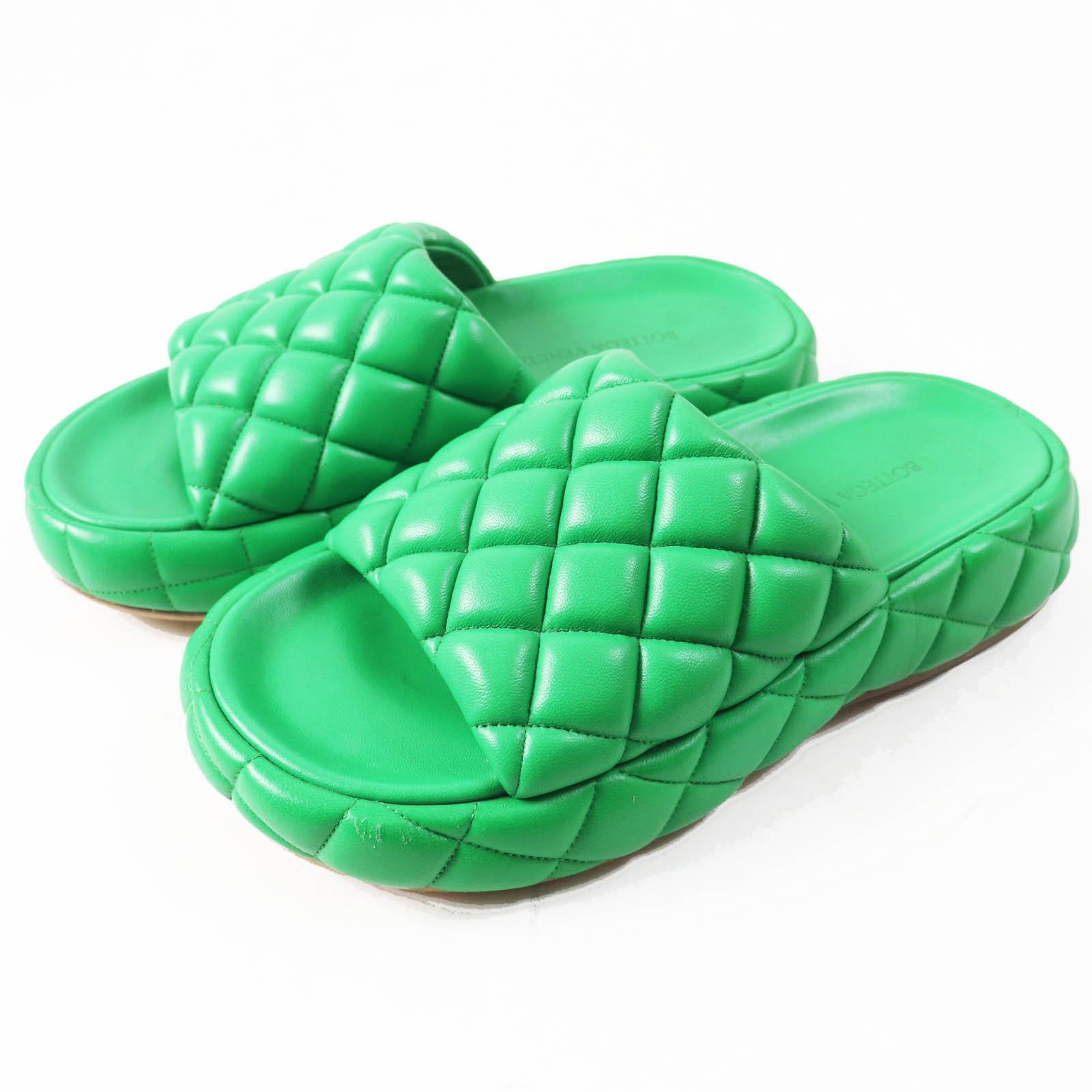 Great BOTTEGAVENETA Sandals Padded quilting green leather Women 36 Used