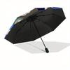 Sleepy,Raccoon,Rabbit Fashion Umbrella, Automatic Opening and Closing Cartoon Design, Iron Ribs and Handle, 8 Ribs, Suitable for All Occasio