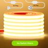 Hohe Helligkeit 220V 230V COB Streifen Wasserdicht Mit/Ohne Schalter Stecker 288 LEDs/M Weiß Natur Warm Flexibles Band LED Licht Heimdekoration