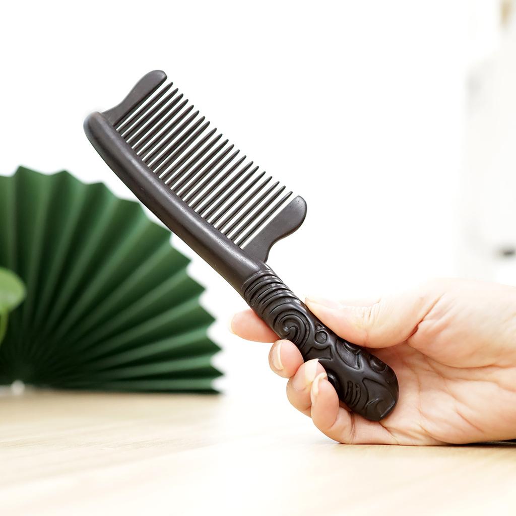 Sandalwood Engraved Tooth Shaving Comb Large Fine Tooth Women'S Straight Hair Comb Household Solid Wood Portable Gift Hair Comb