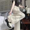 Korean Fashion Lace High Waist Slim Versatile Straight Long Wide Leg Pants for Women Spring/Summer Pear Shape