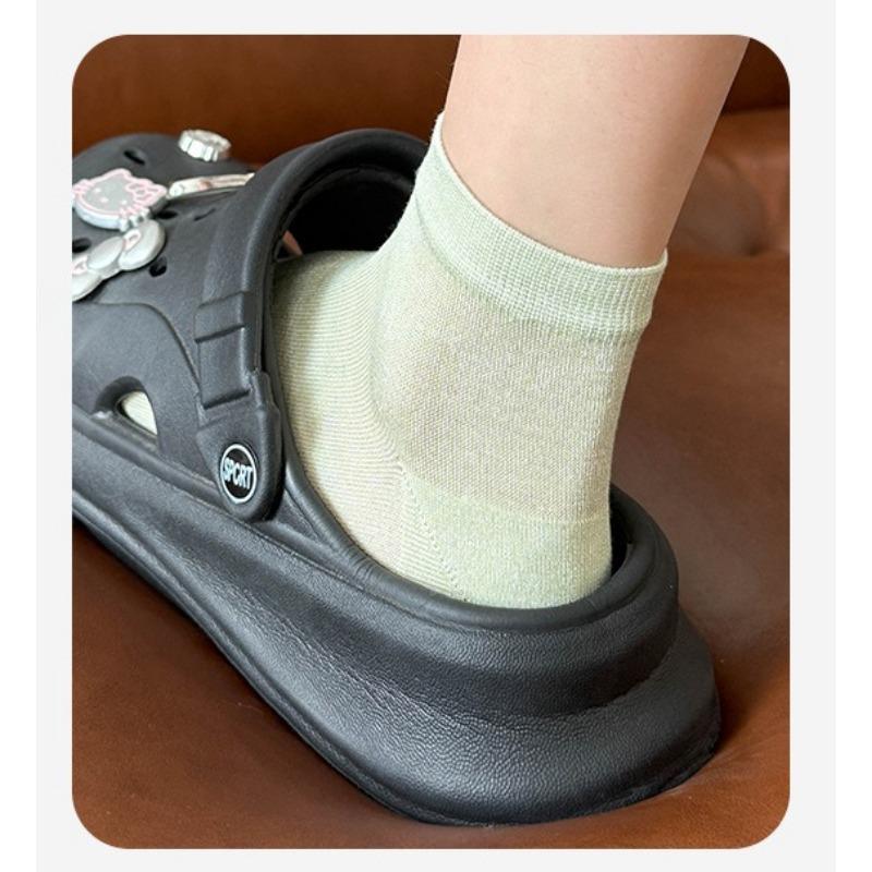 Women's Summer Solid-color Mulberry Silk Socks, Ice Socks, Short Socks, Versatile Postpartum Socks