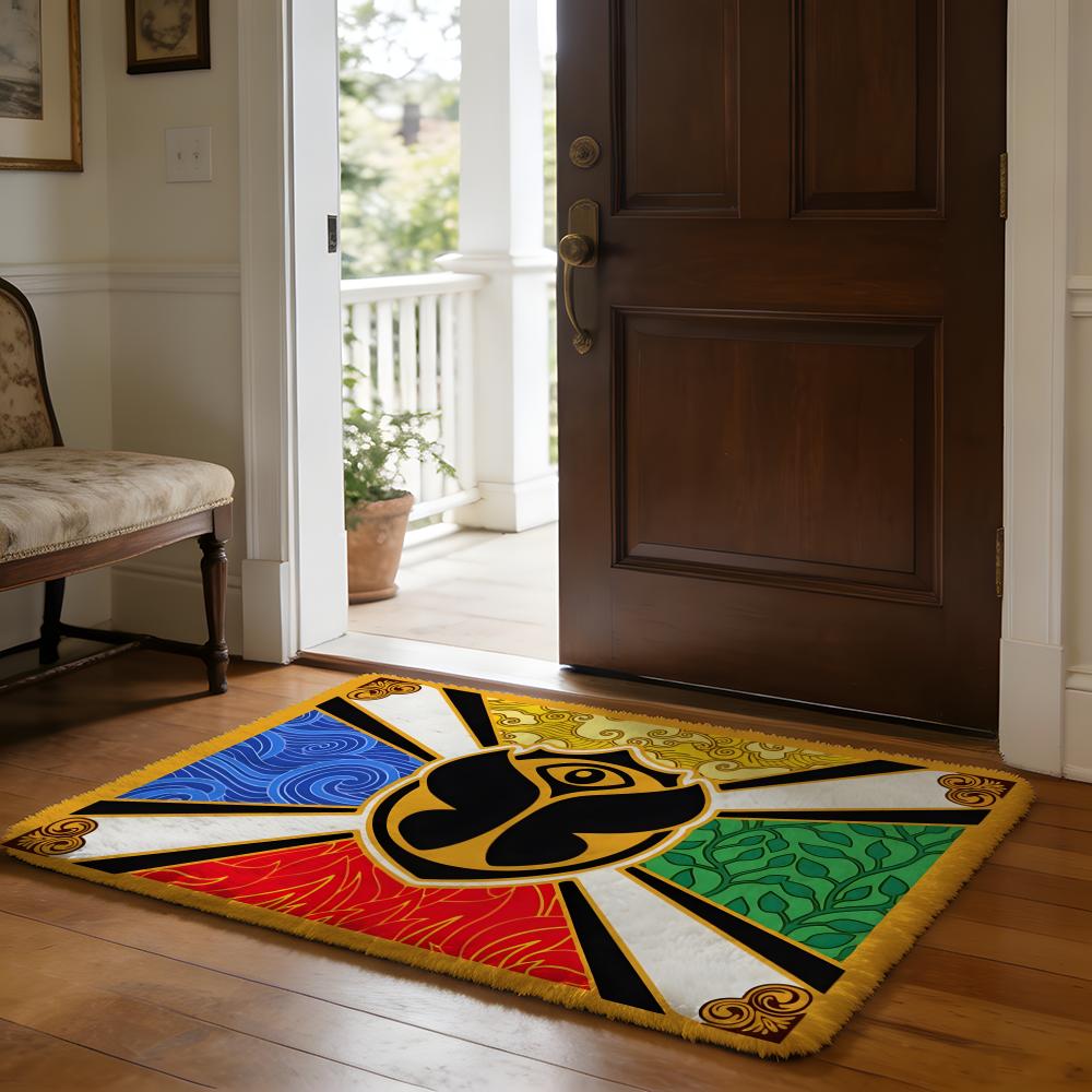 Floor Mat Soft Flannel Rug Non Slip Absorbent Mat for Bathroom Bedroom Home Decor Bee Botanical
