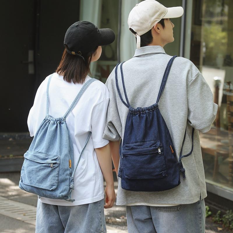 New Minimalist Drawstring Backpack for Girls with Drawstring Pockets, Lightweight and Casual Sports Fitness Travel Backpack