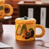 Ceramic Cup with Lid, Cute Tomato Mug, Niche Creative Water Cup, Personalized Birthday Gift for Girls