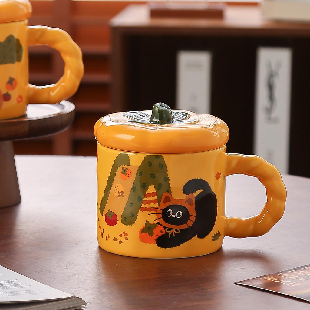Ceramic Cup with Lid, Cute Tomato Mug, Niche Creative Water Cup, Personalized Birthday Gift for Girls