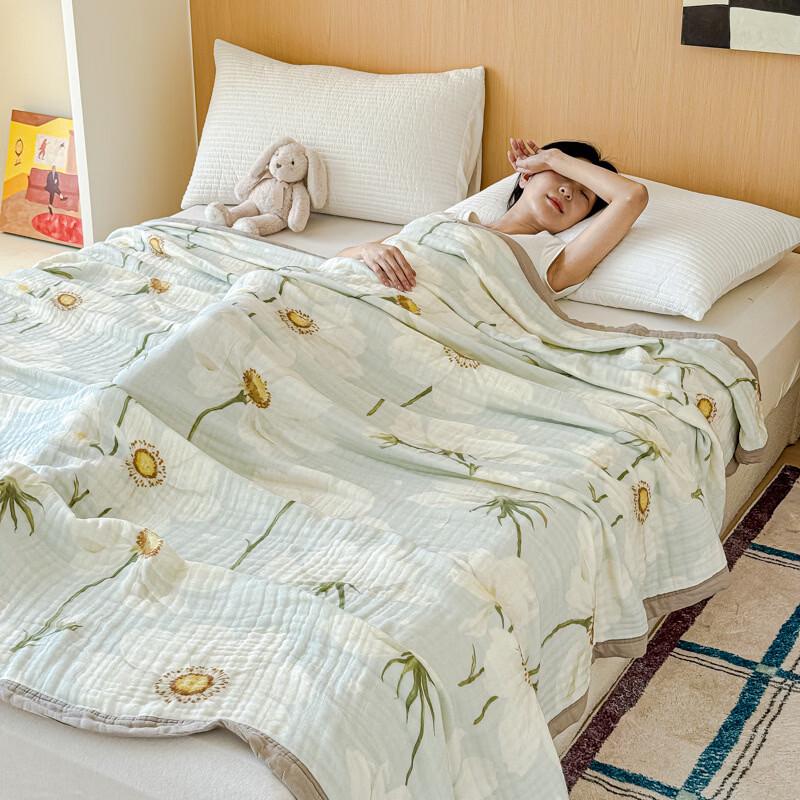 Pure Cotton Six-Layer Gauze Seersucker Summer Blanket