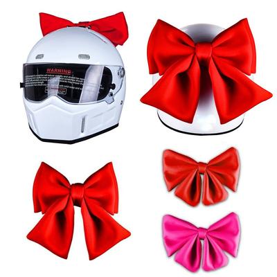 Style Doux et Cool Décor de Casque de Moto Nœud Rouge Doux Accessoires Nœud Modélisation de Casque DIY Installation Facile Pas de Déformation