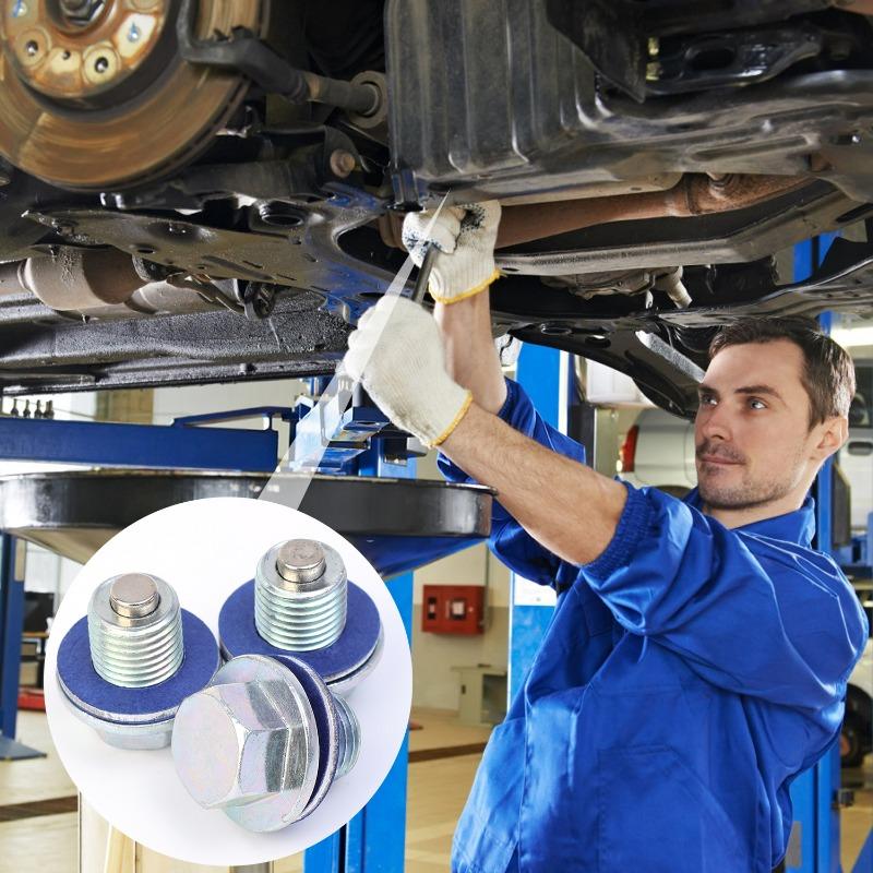 M12*1,25 Magnetischer Ölablassschraube mit 90341-12012 Dichtung für Auto Motorölwanne Dichtstopfen Verschleißteile für Toyota